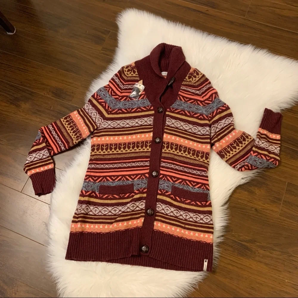 NWT WOOLRICH Cardigan Sweater Blazing Star Fair Isle Warm Cozy - Picture 2 of 15